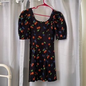 Cherry print puffy sleeved short dress by collusion x size US 6